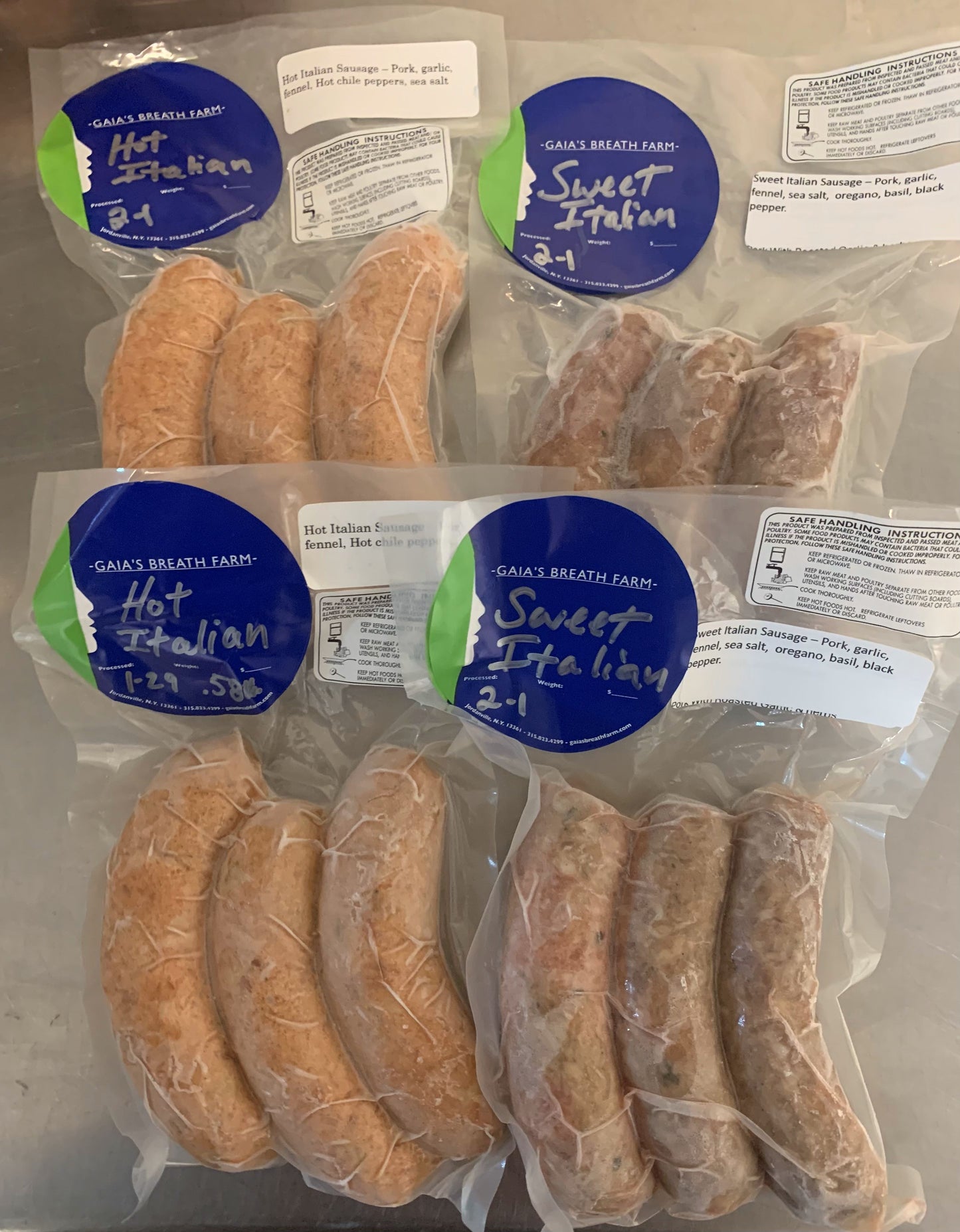 Hot Italian sausage & sweet Italian sausage - 2 packs each (the double duo)