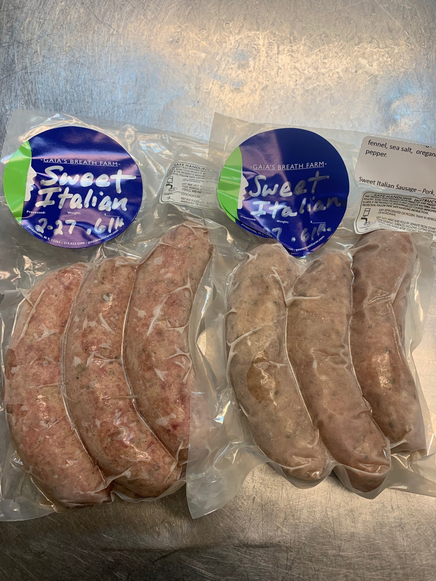 Sweet Italian sausage - 2 packs