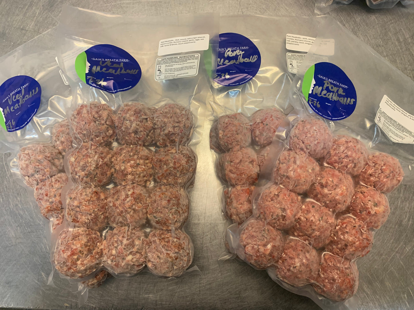 Pork & Veal Meatballs Combo - 2 packs of pork & 2 packs of veal  (the best of both worlds)